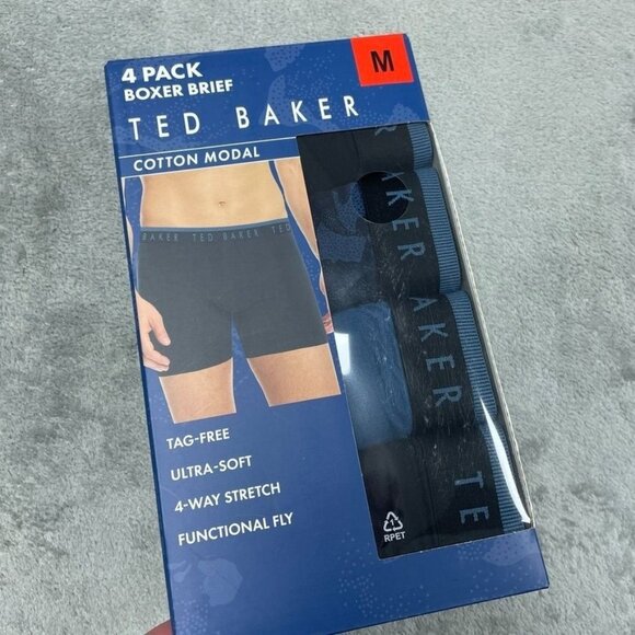 Ted Baker Mens 4-Pack Cotton Modal Boxer Briefs Size M a1438 - Picture 1 of 4
